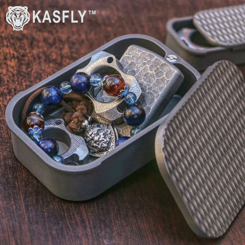 KASFLY سبائك الألومنيوم مكافحة الضغط مختومة علبة السجائر في الهواء الطلق صندوق اللعب EDC صندوق تخزين