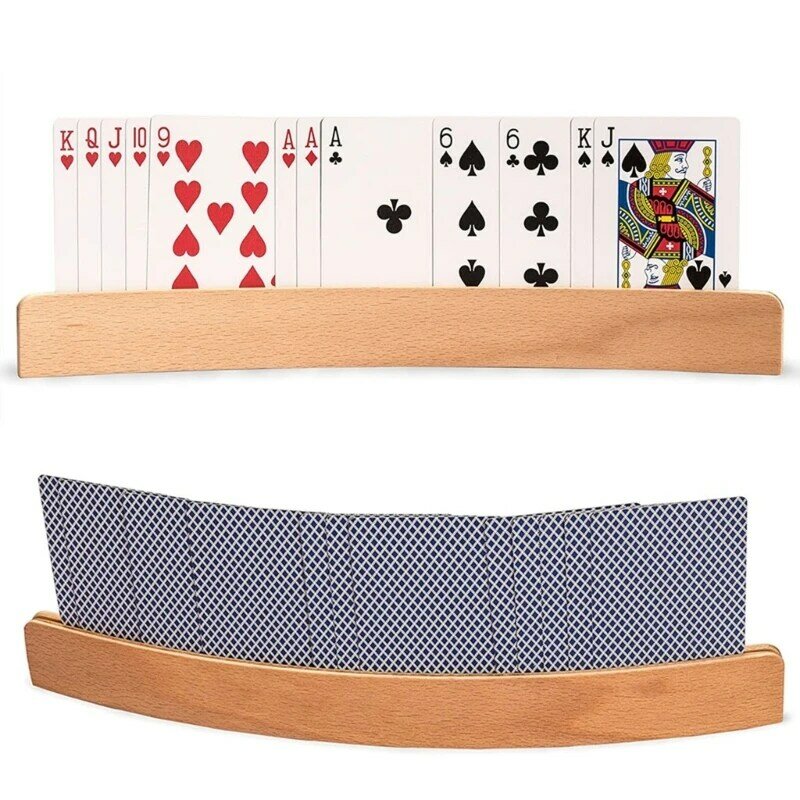 حامل بطاقات لعبة البوكر مكون من قطعتين لعرض الصور منظم بطاقات سطح السفينة للمعاقين