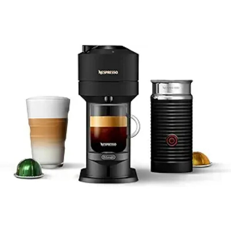 ماكينة القهوة والقهوة والإسبريسو من دي لونجي ، مزبد الحليب ، إصدار محدود ، 18 أونصة ، أسود غير لامع ، جديد