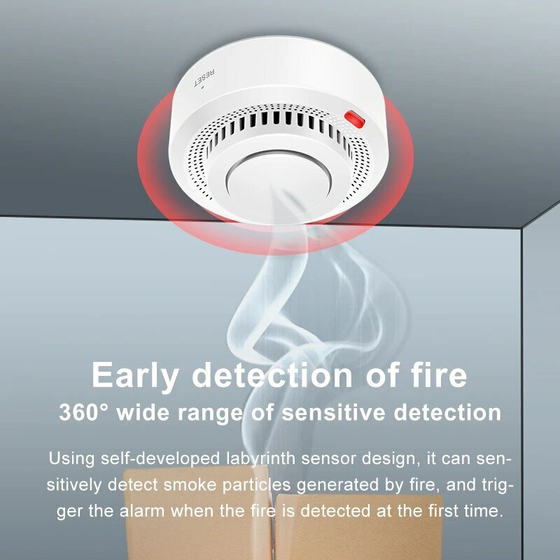 جهاز إنذار دخان تويا واي فاي للحماية من الحريق كاشف الدخان تركيبة Smokehouse Fighter