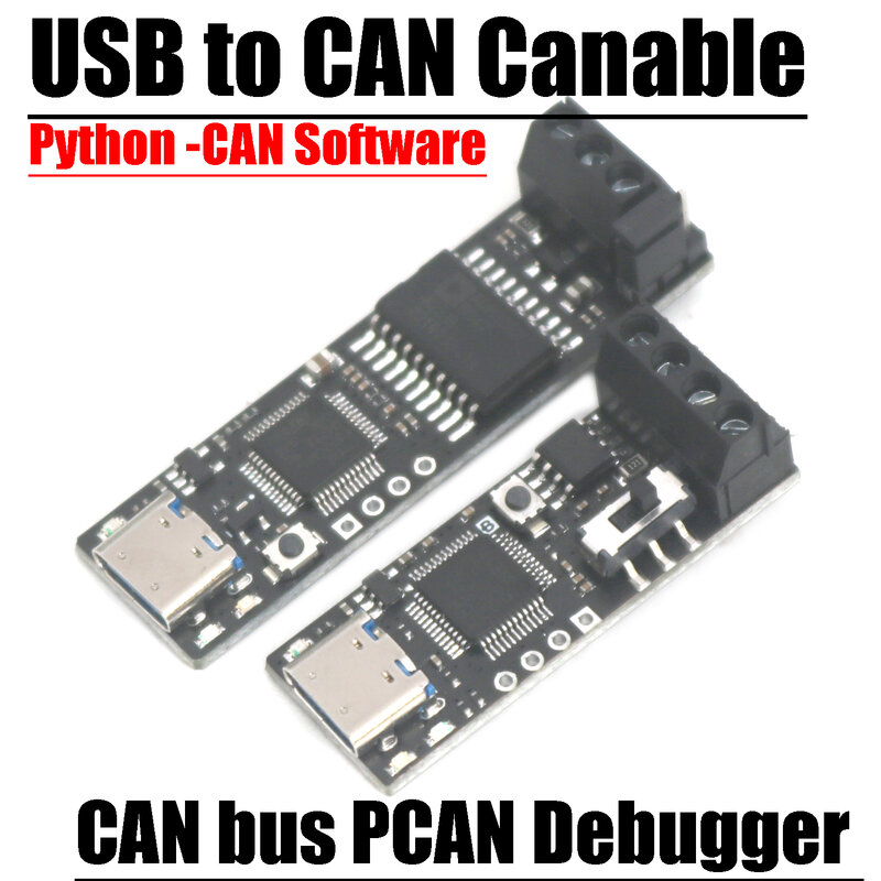 USB إلى يمكن تحويل Canable ، يمكن حافلة PCAN مصحح الأخطاء ، وحدة البيانات ، ويدعم البرمجيات ، وتطوير بايثون ، لينكس ، Win10 ، 11 ، TYPE-C