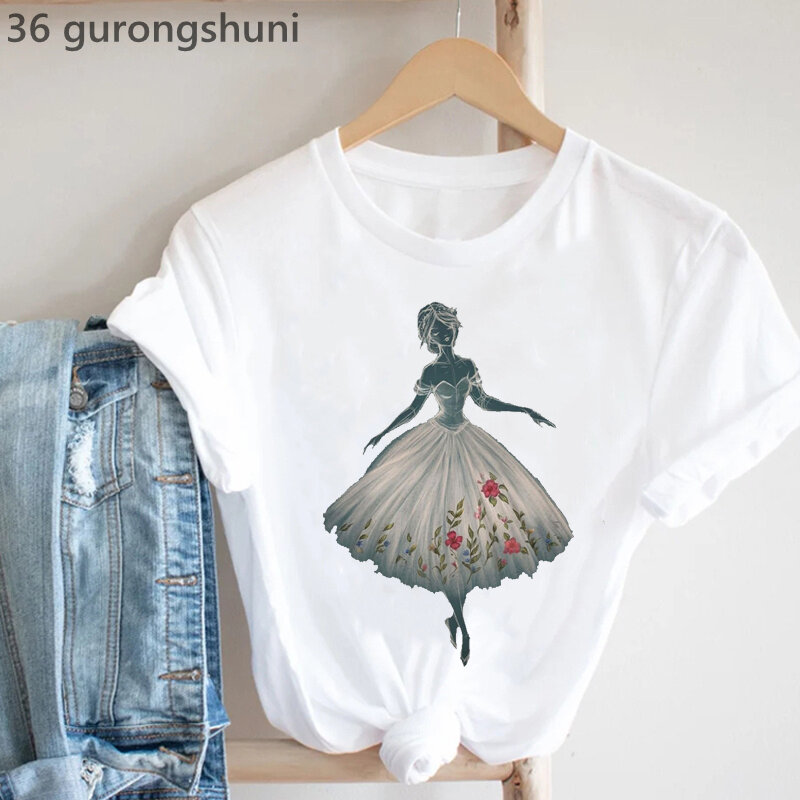 أنا أحب الرقص الجرافيك تي شيرت مطبوع الفتيات المائية الزهور الهيب هوب التي شيرت فام Harajuku قميص الصيف موضة تي شيرت الإناث