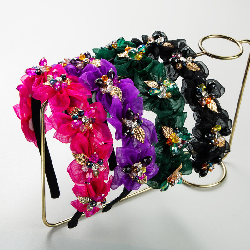 وصول جديد الموضة الزهور الكريمة هيرباند المؤثر المكرر كل مطابقة غطاء الرأس للنساء