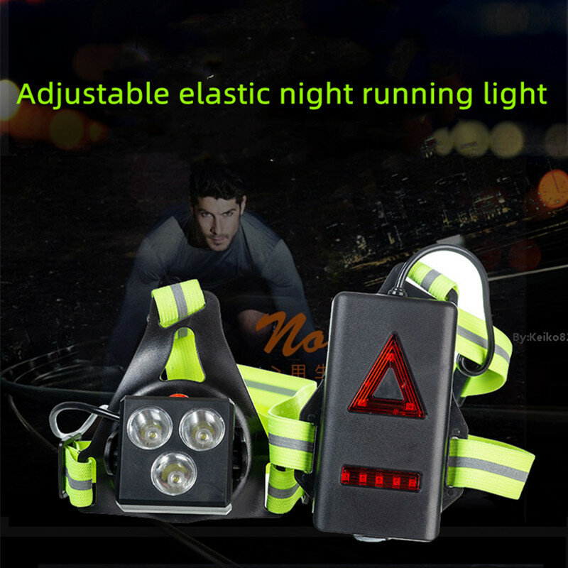 LED تشغيل الصدر ضوء الليل تحذير الجبهة ضوء USB تهمة الصدر مصباح التنزه التخييم أدوات السلامة رياضة الجري دراجة أضواء