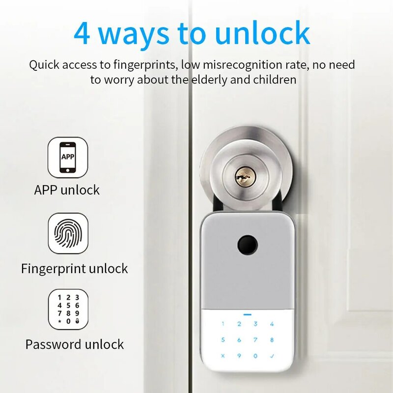مفتاح آمن TTlock APP بصمة بلوتوث واي فاي صندوق مفاتيح رقمي App الوصول عن بعد جدار جبل الجمع بين الأمن Airbnb قفل
