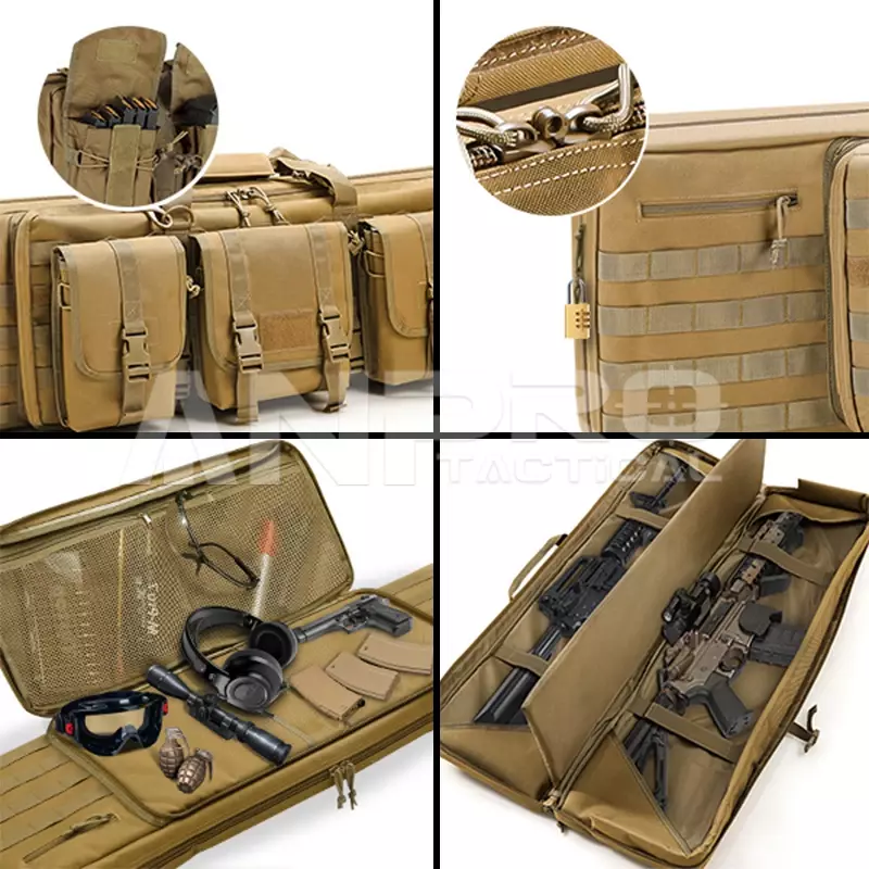 مزدوجة حقيبة بندقية نظام مول التكتيكية على ظهره النايلون مسدس قابل للقفل سستة المدى حقيبة لينة مبطن بندقية الصيد الملحقات