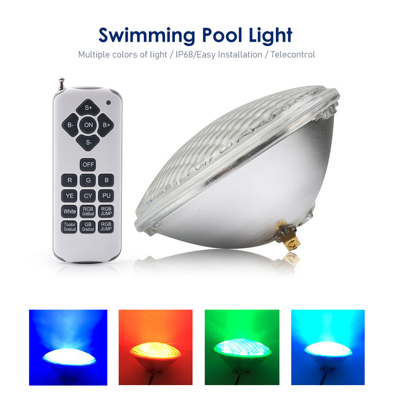 54 واط PAR56 مصباح تحت الماء acخزف 18LED psquina ضوء الباردة/الدافئة/RGB مقاوم للماء حمام سباحة LED الأضواء