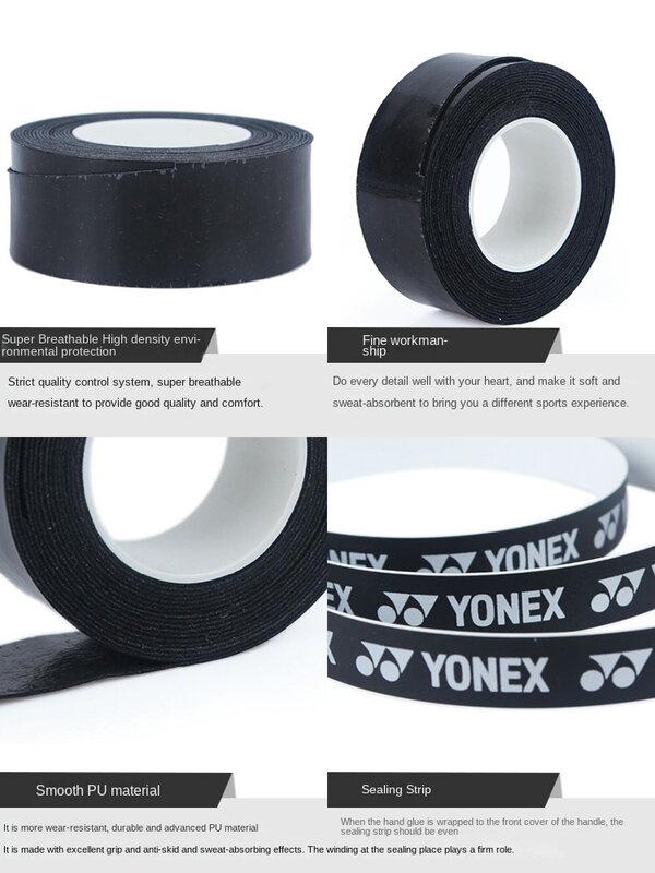 Yonex-مقبض مضرب تنس الريشة ، حزام امتصاص العرق مانع للانزلاق ، مضارب تنس ، شريط لف مقبض ، صمغ يدوي ، Ac102c
