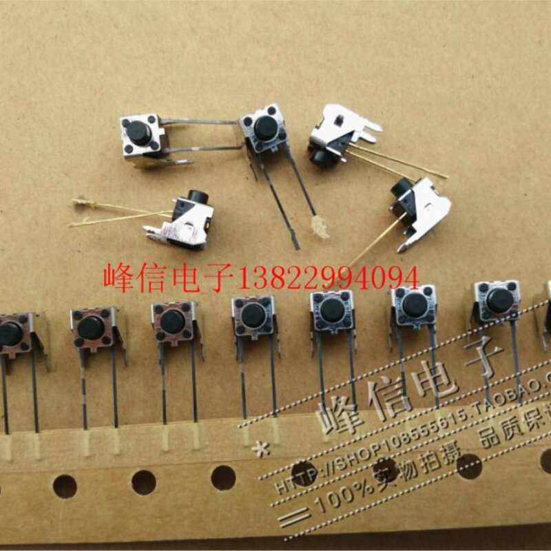 20Pcs Japanese Horizontal 6*6*9.5/6 Side Button Switch Light Touch Micro Switch With Bracket Length 2 Feet