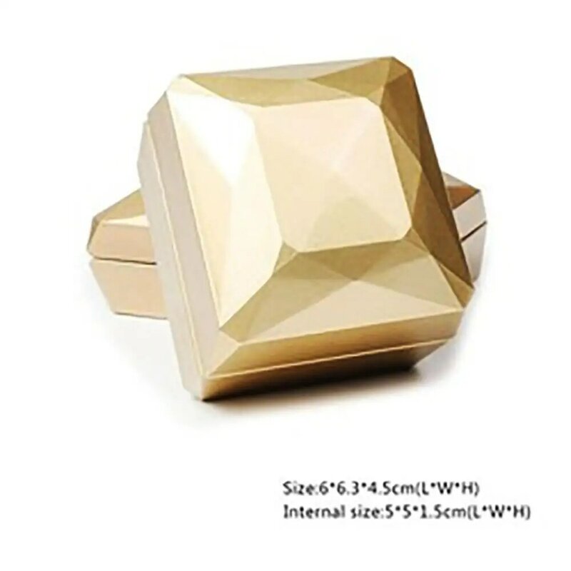 صندوق مجوهرات مربع الطلاء المطاط ، ضوء LED ، صندوق خاتم فاخر للاقتراح ، المشاركة ، منظم هدايا الزفاف ، وتجارة الجملة