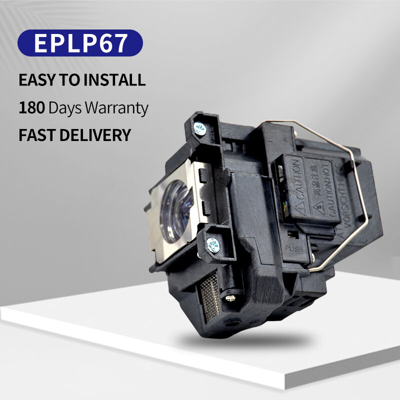 استبدال ELPLP67 V13H010L67 العارض مصباح Buld ل epson EB-S02 EB-W02 EB-W12 EB-X14 EB-W16 eb-s11 H432B مع الإسكان