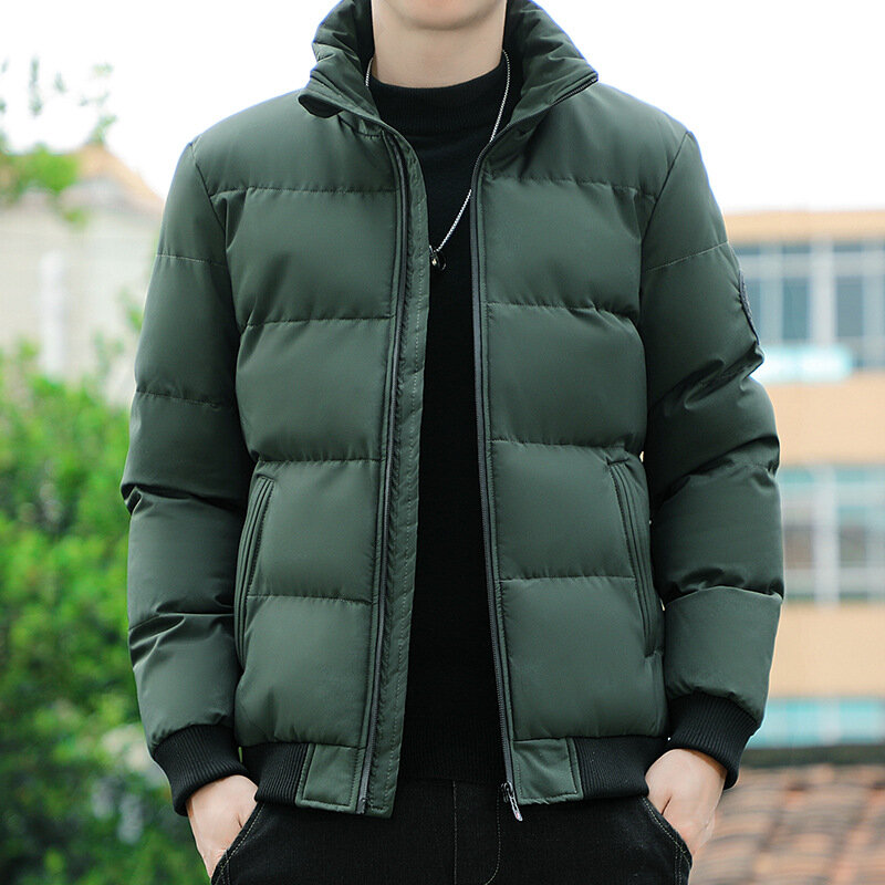 النسخة الكورية للرجال معطف قطني ، معطف سميك ، شباب ، جودة عالية ، خريف وشتاء ، جديد ، الوقوف