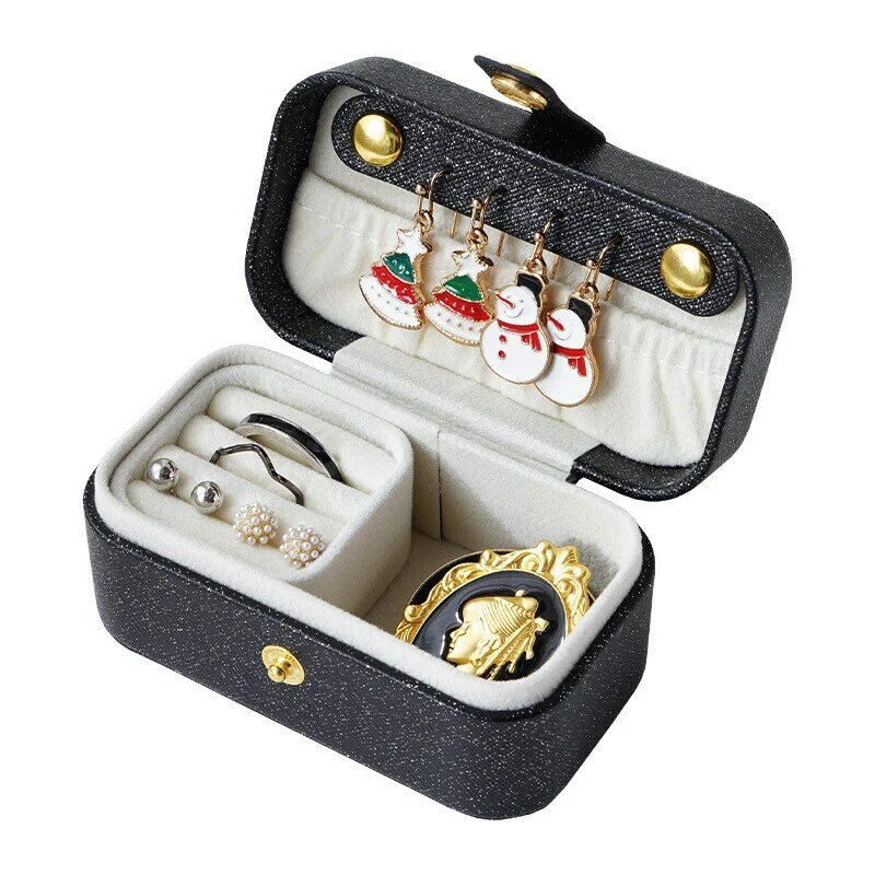صندوق مجوهرات صغير محمول للنساء ، عالية الجودة بولي Leather الجلود ، حافظة منظمة ، السفر ، قلادة ، القرط ، حلقة ، التخزين