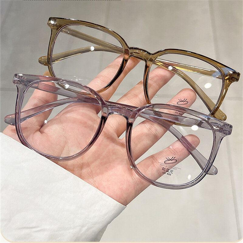 نظارات مضادة للضوء الأزرق للرجال والنساء ، نظارات كمبيوتر شفافة ، إطار مربع عتيق ، نظارات قصر النظر ، موضة جديدة ،