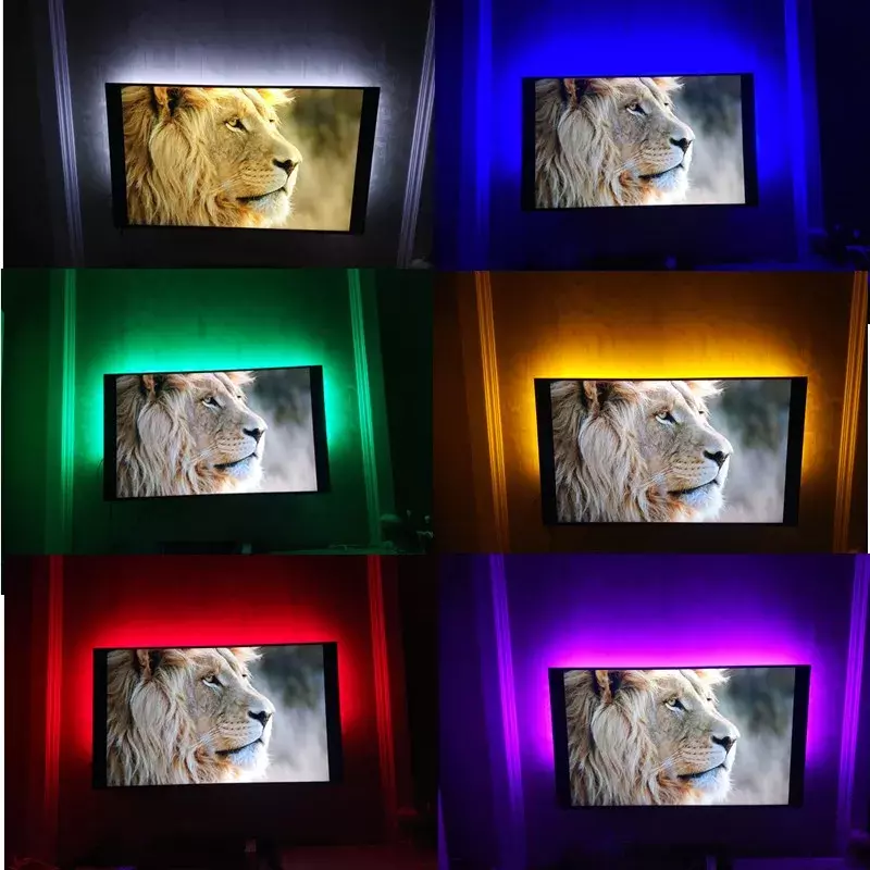 شريط إضاءة ليد أبيض دافئ ، شريط إضاءة خلفية التلفزيون ، مصباح ديكور منزلي ، USB ، DC ، 5 فولت ، 1 متر ، 2 متر ، 3 متر ، 4 متر ، 5 متر