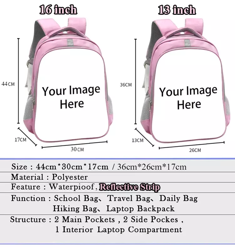 تخصيص صورة شعار حقيبة من القماش النساء الرجال حقائب السفر الأطفال الحقائب المدرسية الفتيان الفتيات حقيبة كتب الاطفال هدية الظهر