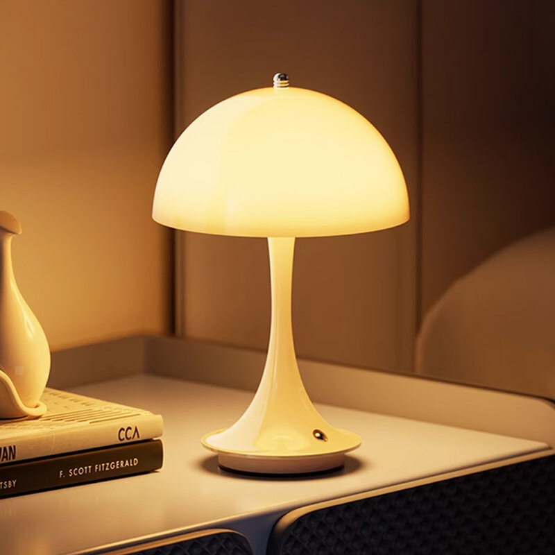 مصباح طاولة LED محمول للفطر ، USB قابل لإعادة الشحن ، مفتاح تعتيم باللمس ، إضاءة ليلية ، غرفة طعام ، غرفة نوم ، ديكور بجانب السرير