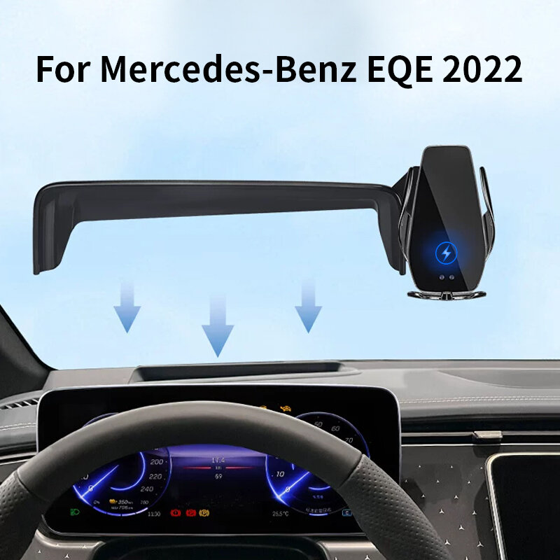 حامل هاتف السيارة لمرسيدس بنز EQE 350 + 2022 شاشة الطاقة الجديدة الملاحة اللاسلكية بولز تنسيق كبير الملحقات