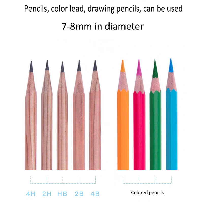 Tenwin التلقائي الكهربائية مبراة ل 6-8 مللي متر قلم رصاص تهمة المحمولة الملونة طالب القرطاسية اللوازم المكتبية المدرسية