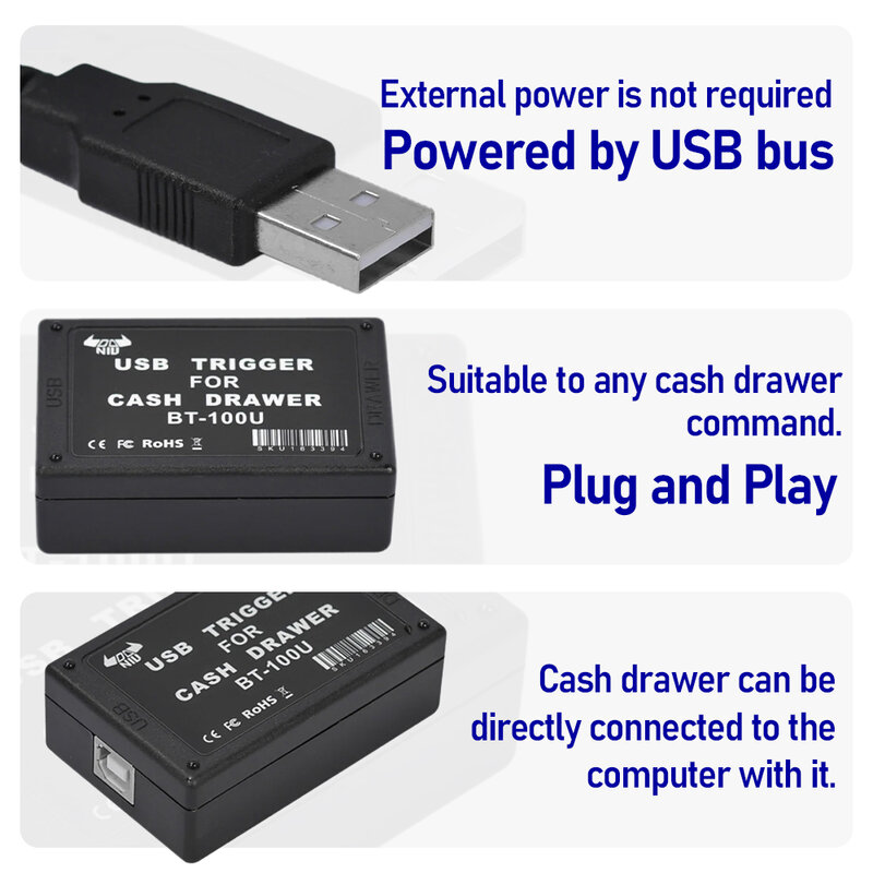 مشغل درج للنقود مزود بواجهة USB مناسب لأي أمر درج للنقود متاح لأنظمة Win8 BT-100U