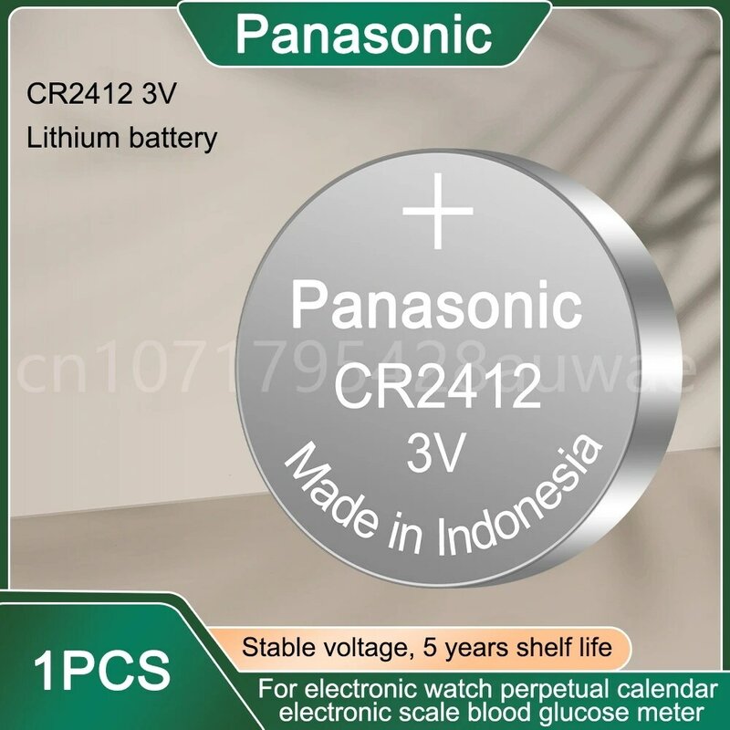 بطارية زر Panasonic-CR2412 لكزس تويوتا ، بطاقة تاج جديدة ، مفتاح التحكم عن بعد السيارة ، 3V الإلكترونية
