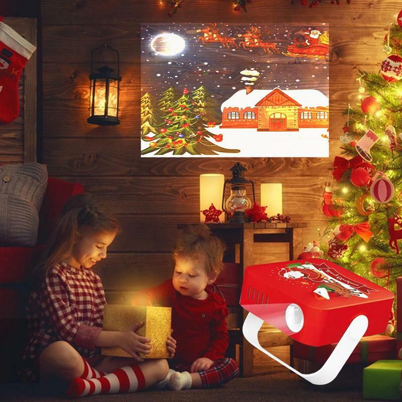 عيد الميلاد كشاف يدوي للأطفال ، سانتا كلوز ، شجرة عيد الميلاد ، ضوء العرض شريحة احتفالية
