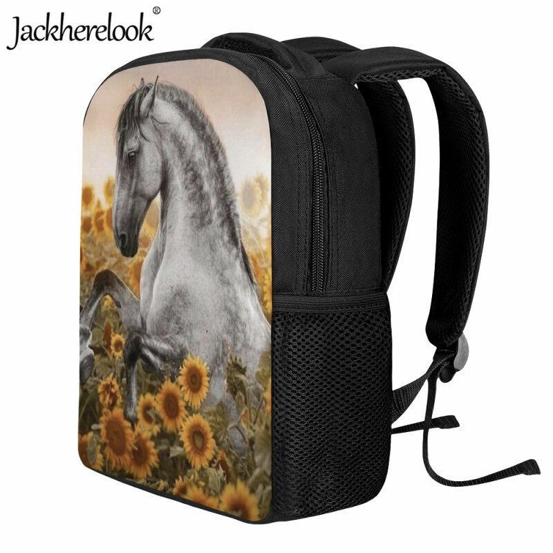 Jackherelook فن تصميم تشغيل الحصان ثلاثية الأبعاد الطباعة حقيبة مدرسية للأطفال جديد حار كتاب حقيبة الموضة العصرية العملي السفر على ظهره