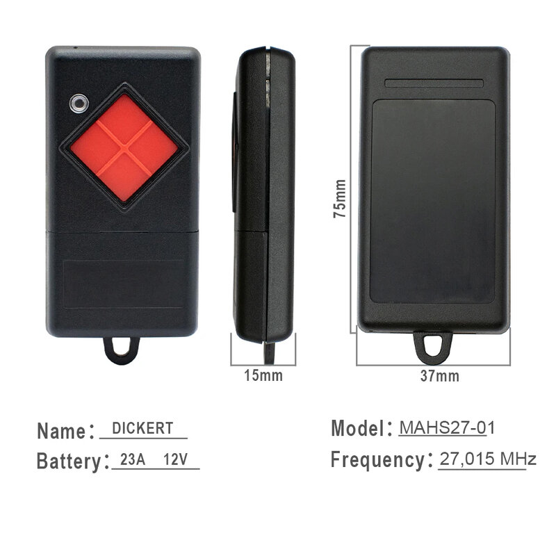 DICKERT-جهاز تحكم عن بعد في المرآب بزر أحمر ، جهاز إرسال يدوياً ، من من جميع التصميمات ، من جميع التصميمات
