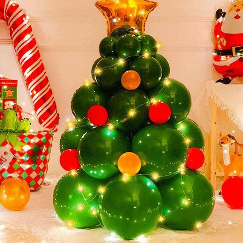 مجموعة بالونات عيد الميلاد قابلة للنفخ ، مجموعة أدوات اللاتكس الخضراء ، لوازم الحفلات
