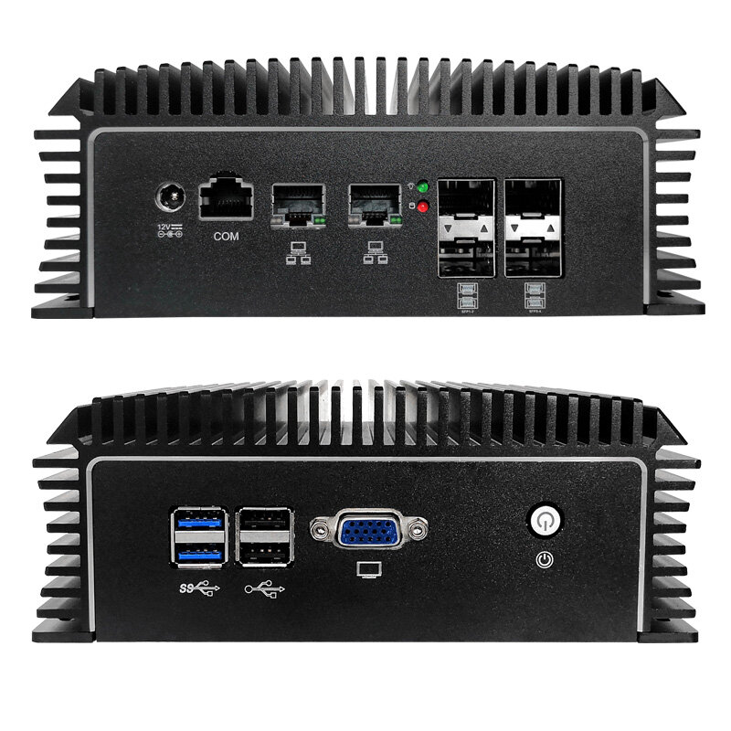 جهاز توجيه جدار الحماية حاسوب Intel Celeron 2980U 2xI211AT Ethernet 4xI350 SFP COM VGA USB Pfsense PC جهاز قطع أمن الشبكة
