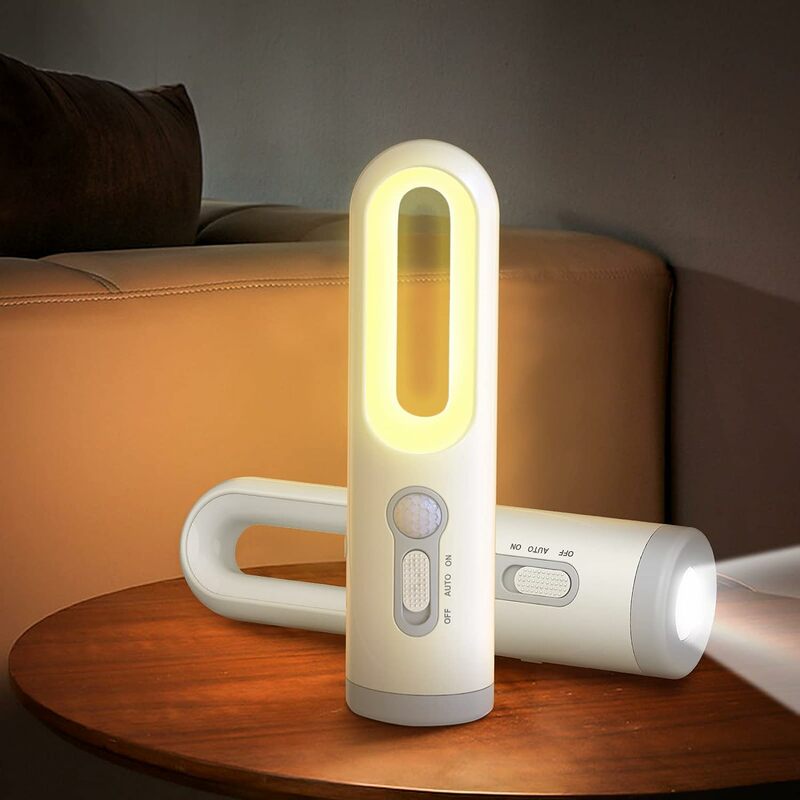 ضوء LED ليلي 2 في 1 مع مستشعر الغسق إلى الفجر لغرفة النوم والحمام والقراءة والتخييم