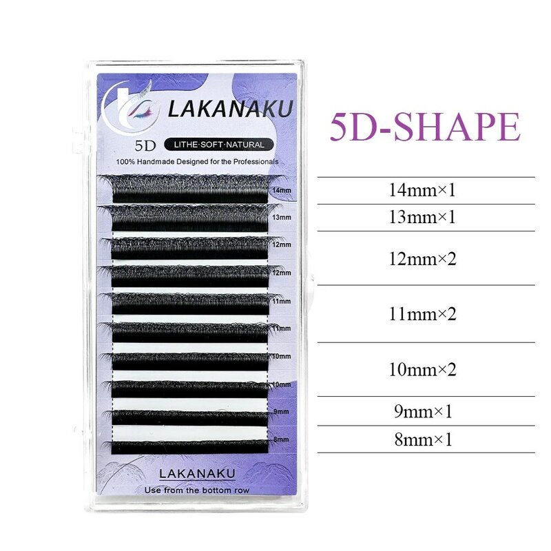 تمديد رمش على شكل LAKANAKU-W ، المزهرة التلقائي ، C ، D حليقة ، الرموش وهمية الفردية ، عالية الجودة ، 5D