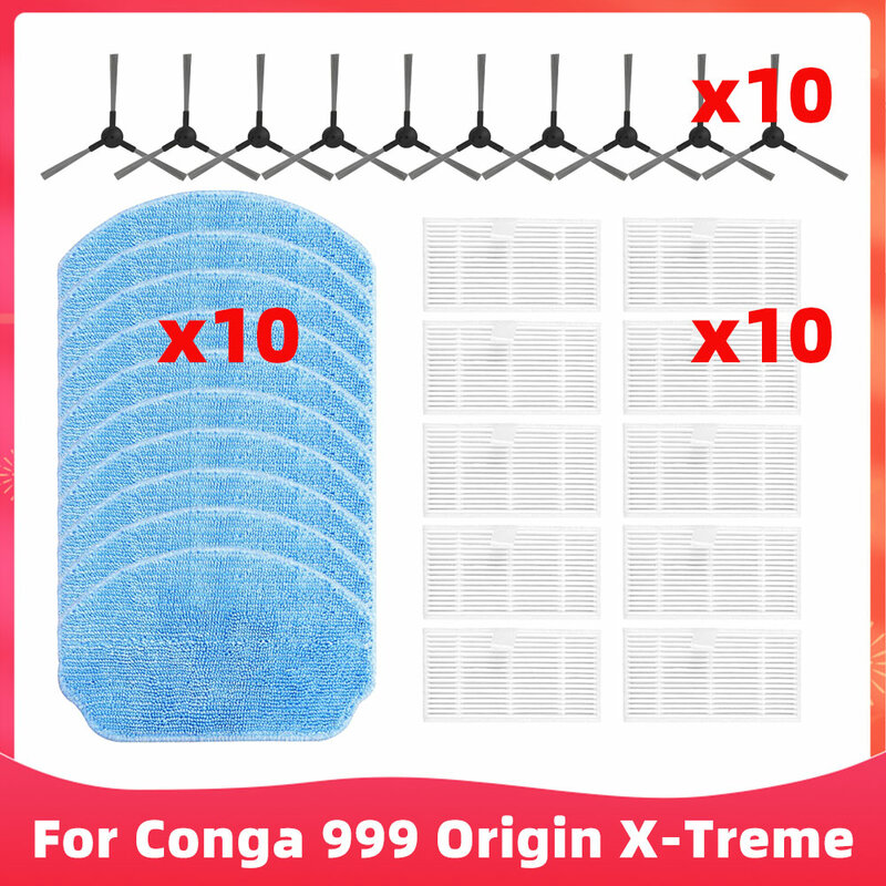 متوافق مع كونغا أو الأصل Conga 999 Origin X-Treme مكنسة كهربائية آلية فرشاة جانبية مرشح ممسحة قماش شريط مطاطي شفط جزء مكشطة