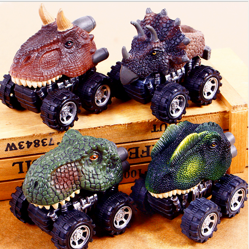 لعبة على شكل ديناصور التراجع السيارات واقعية دينو سيارات شاحنة كبيرة صغيرة مع إطارات كبيرة دمى الديناصور الصغيرة للأطفال هدايا عيد ميلاد