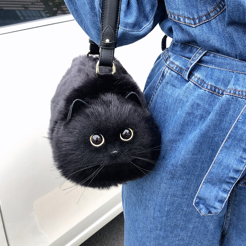 حقيبة صغيرة على شكل قطة سوداء لطيفة للنساء ، حقائب يد نسائية من الجلد ، حقيبة كتف متقاطعة ، جودة عالية ، موضة فاخرة ، 2023