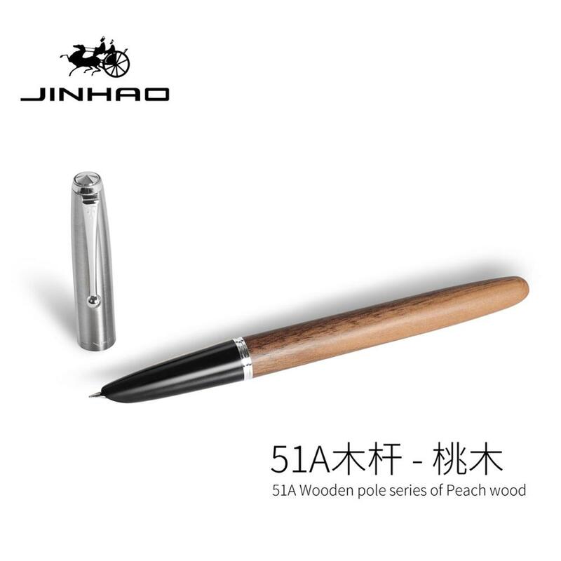 قلم حبر خشبي كلاسيكي من Remastered 0.38 مللي متر أقلام خط خط رفيع للغاية من Jinhao 51A قرطاسية مكتب مستلزمات مدرسية A6994