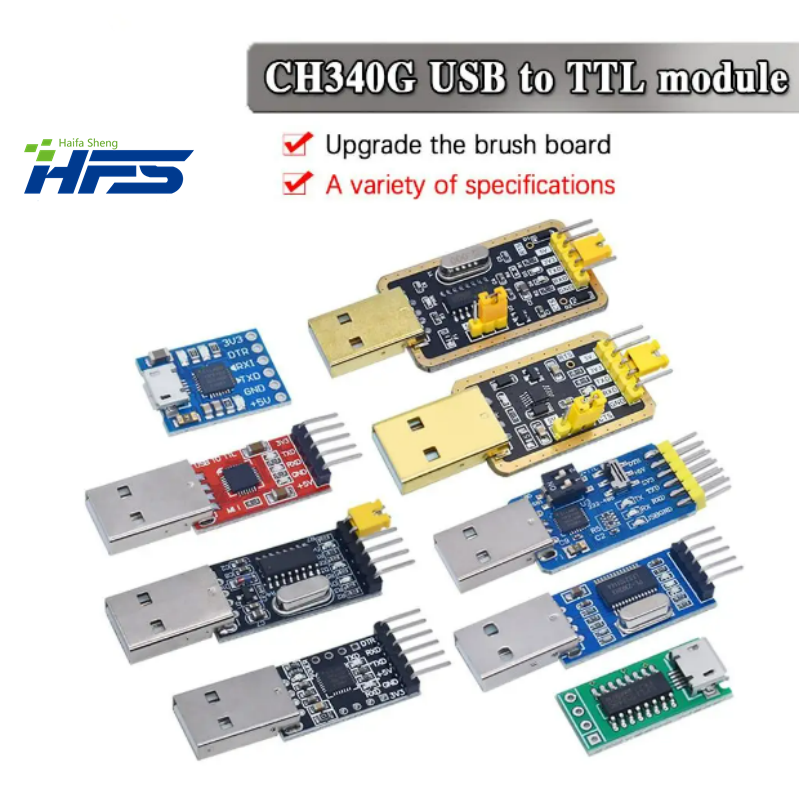 وحدة CH340 ، USB إلى TTL CH340G ، CH340G ، مع لوحة فرشاة سلكية صغيرة ، متحكم STC ، USB إلى المسلسل بدلاً من ذلك PL2303