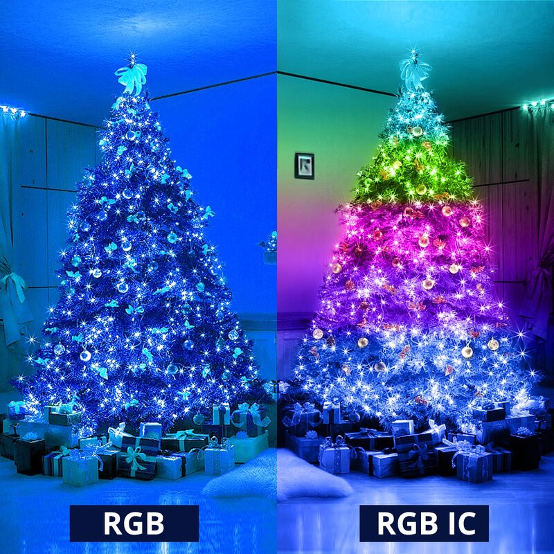الذكية USB RGB/IC LED سلسلة أضواء مع بلوتوث App التحكم عن بعد 10 متر لشجرة عيد الميلاد ديكور المنزل الجنية عنونة LED