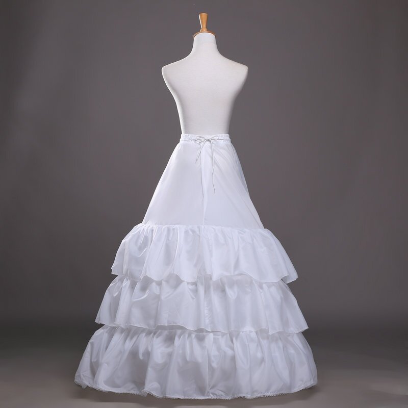 عالية الجودة الأبيض 3 طبقات الكشكشة فستان زفاف ثوب نسائي 2018 جديد وصول جميل ثوب الزفاف ثوب نسائي