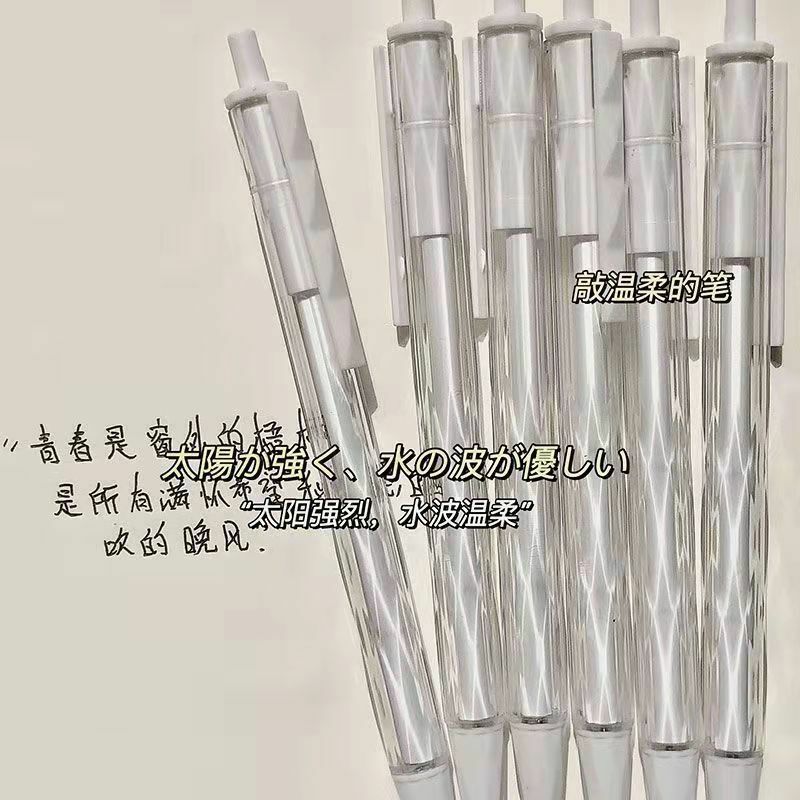 3 قطعة قابل للسحب الصحافة الكتابة القلم Kawaii شفاف اللون كريستال قلم حبر مكتب القرطاسية المدرسية 0.5 مللي متر اختبار أقلام هدية