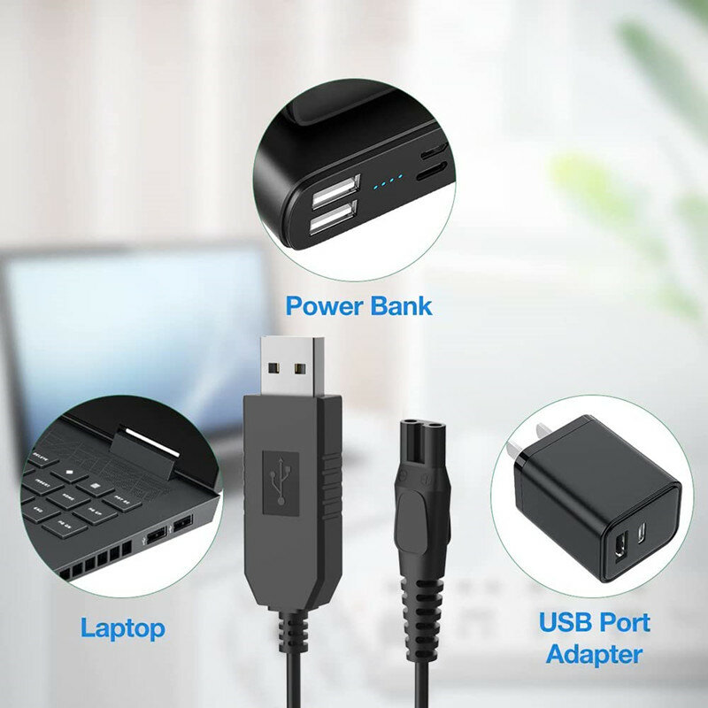 USB إلى تيار مستمر 15 فولت كابل شاحن لشركة فيليبس نوريلكو شفرة واحدة QP6510 QP6520 QP6530 QP6550 QP6505 QP6620 ماكينة حلاقة