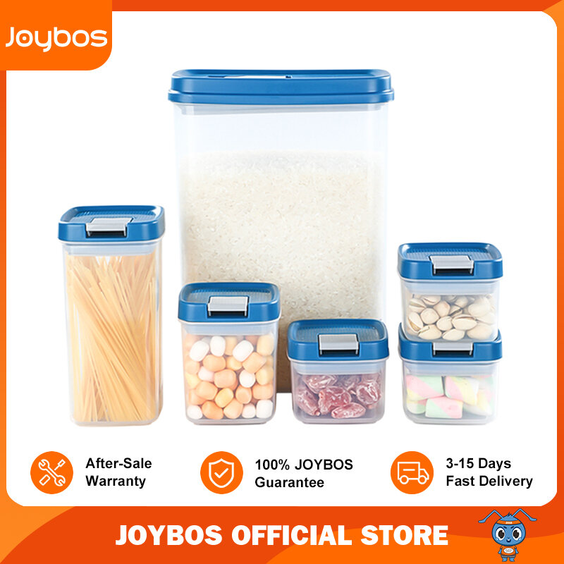 Joybos الغذاء صندوق تخزين الحاويات 6 قطعة دعوى كبيرة علب المطبخ للحبوب السائبة كتلة متعددة الحبوب BPA الحرة الحلوى زجاجة جرة