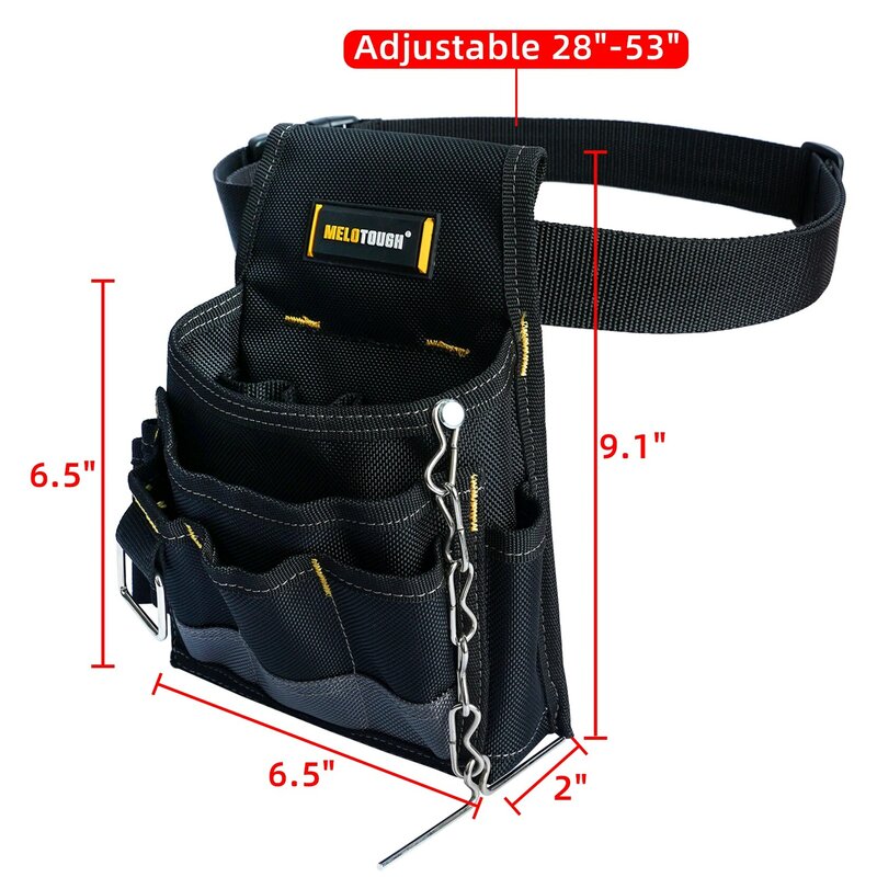 MELOTOUGH كهربائي أداة الحقيبة أداة حزام الحقائب مع مشبك حزام سلسلة الشريط الكهربائية جيوب متعددة أداة المنظم