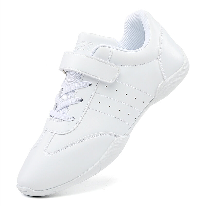 ARKKG-التشجيع أحذية تدريب للبنات ، أحذية تنس بيضاء ، أحذية رياضية مسطحة مريحة وغير قابلة للانزلاق ، أحذية الرقص