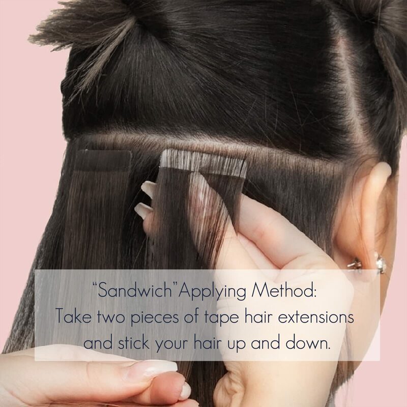 شريط في الشعر البرازيلي البشري مستقيم ملحقات 14-26 بوصة الجلد لحمة لاصق الغراء 100% ريمي الشعر البشري الحقيقي على جودة صالون