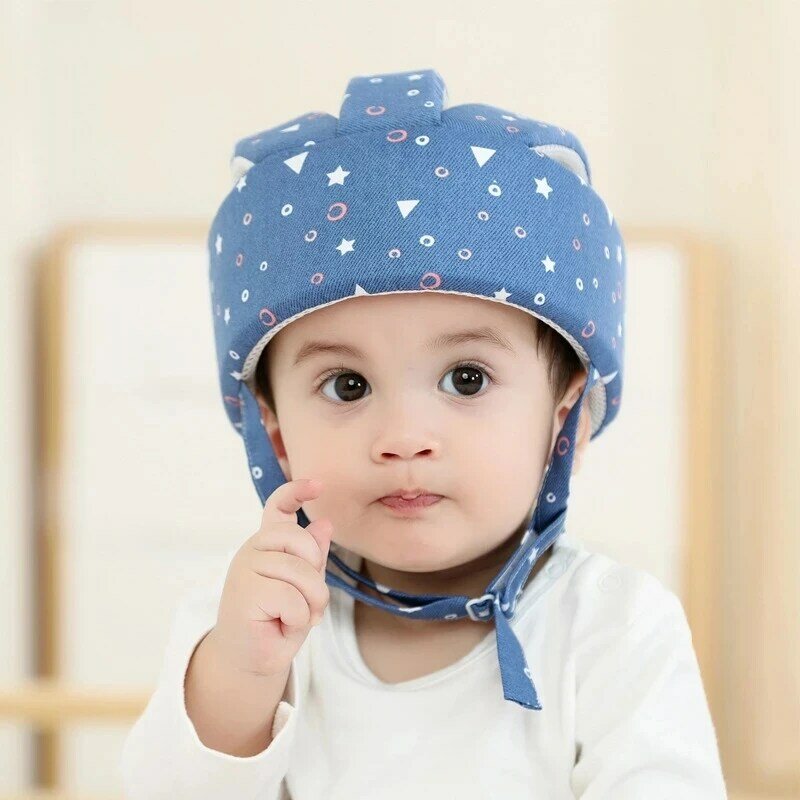 خوذة سلامة للأطفال الرضع من القطن قبعة لحماية الرأس للأطفال من المشي والزحف يتعلم الطفل المشي خوذة التصادم