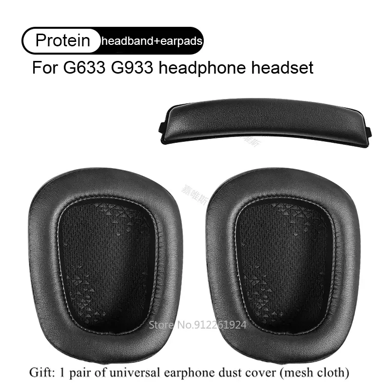 عالية الجودة وسادة الأذن الذاكرة تنفس شبكة رغوة سماعات استبدال G633 G933 بطانة للأذن وسائد