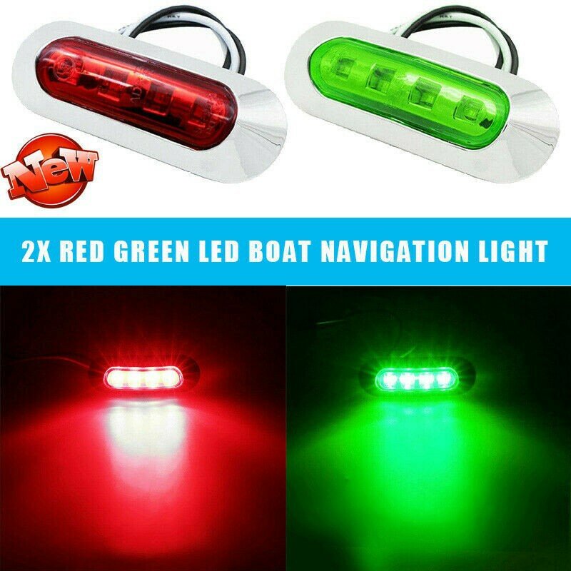 2 قطعة الأحمر الأخضر LED قارب الملاحة ضوء 12-24 فولت مقاوم للماء مصباح إشارة الإبحار البحرية يخت تحذير ضوء