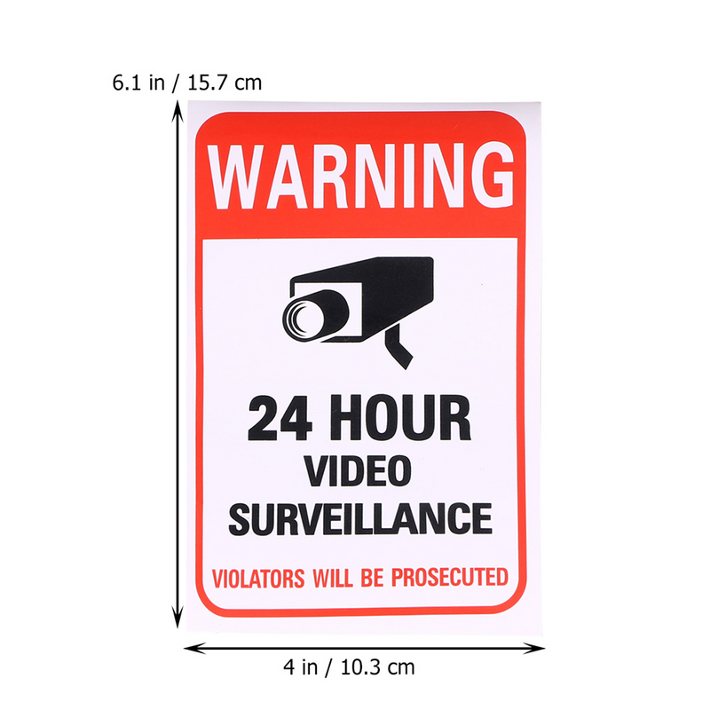 ملصقات تحذيرية لشاشة الفيديو ، شعارات إشارة مراقبة 24 ساعة 24 ساعة ، 20 *
