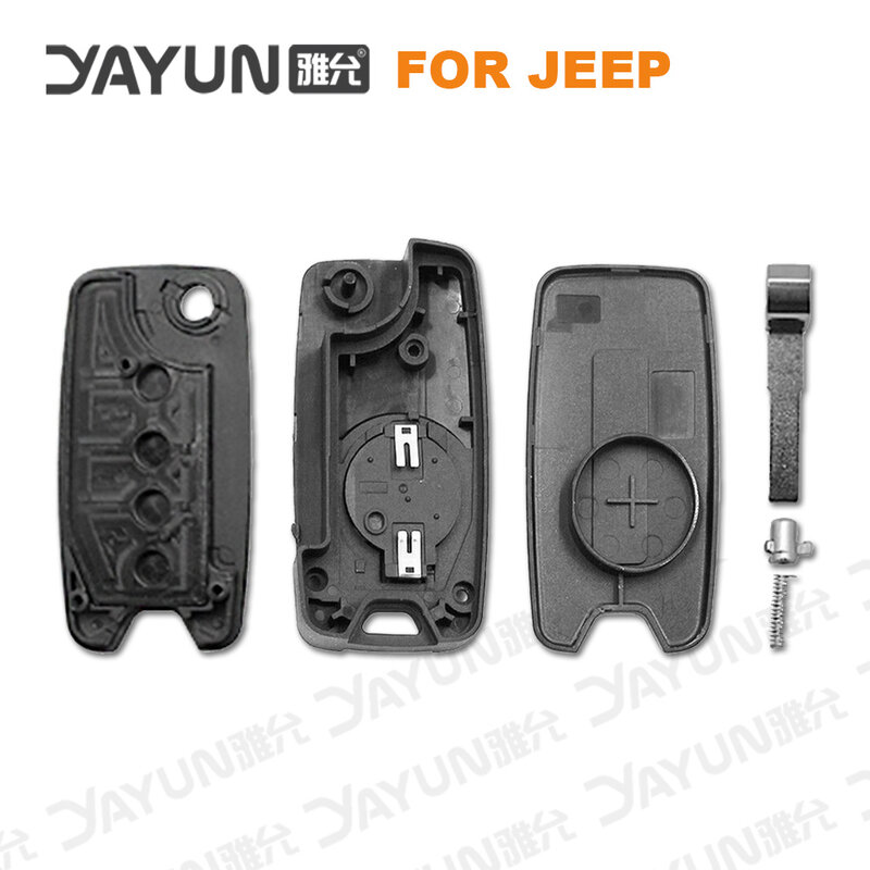 YAYUN 2 + 1 أزرار ل Jeep Renegade 2015/6/7/8 الوجه البعيد مفتاح السيارة قذيفة الحال مع قطع SIP22 شفرة استبدال مع شعار 4A